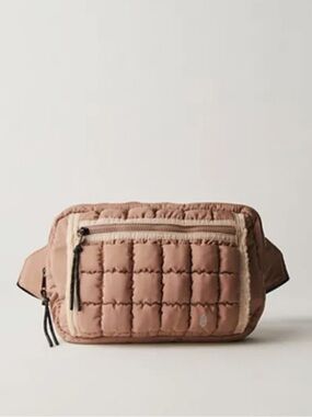 1197. FREE PEOPLE Quilted Muff sling bag in Sandy NWT $78